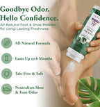 Foot Sense Natural Foot & Shoe Powder – Long-Lasting Odor Eliminator (Up to 6 Months Protection) for Fresh, Sweat-Free Feet
