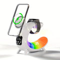 C-Shape RGB LED Night Lamp with Wireless Charging, 15W Fast Charger & Smart Bluetooth Speaker – Music Visualization Sleep Light for iPhone, iWatch, AirPods, and Home Desk