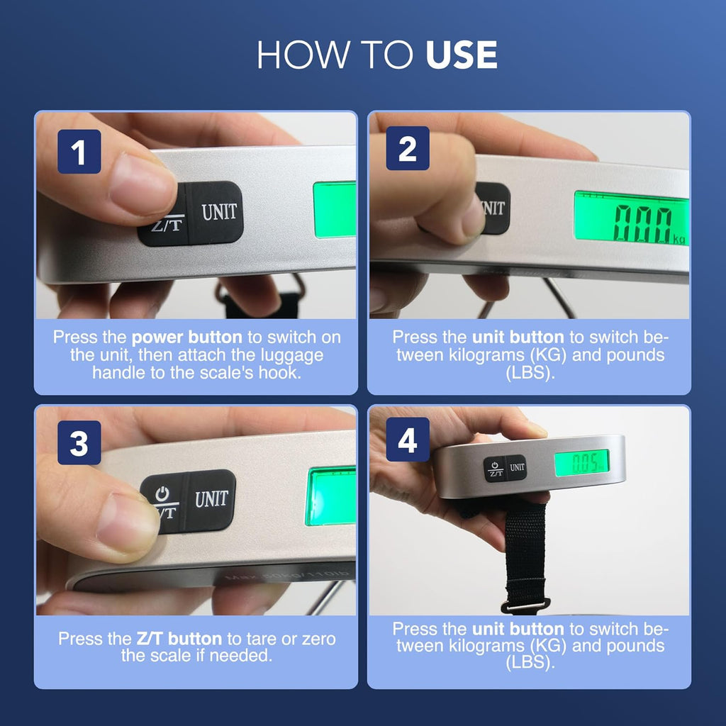 Digital Luggage Scale – 50kg Travel Weigher