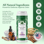 Foot Sense Natural Foot & Shoe Powder – Long-Lasting Odor Eliminator (Up to 6 Months Protection) for Fresh, Sweat-Free Feet