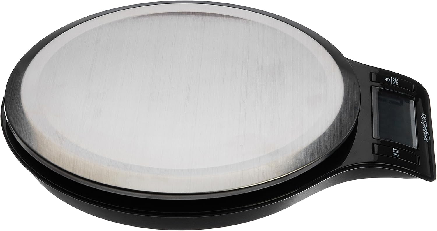 Digital Kitchen Scale (11 lb, Black & Steel)