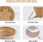 ddLUCK Silicone Foldable Cups – 2 Pack, BPA-Free Collapsible Travel Mugs with Sealing Lids