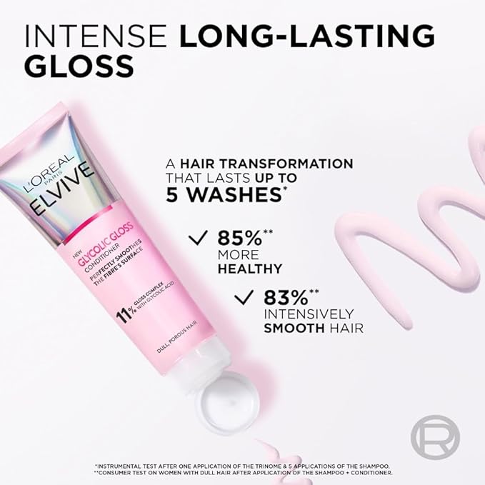 L'Oréal Paris Elvive Glycolic Gloss Conditioner 150ml – Smooth & Shine for Dull Hair