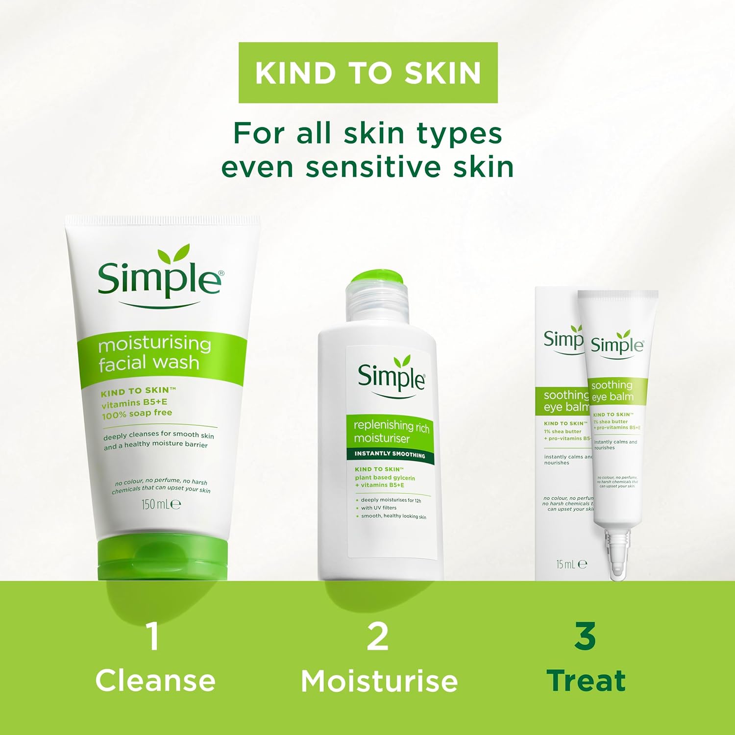 Simple Kind to Skin Moisturising Facial Wash – Gentle Hydrating Cleanser (150ml)