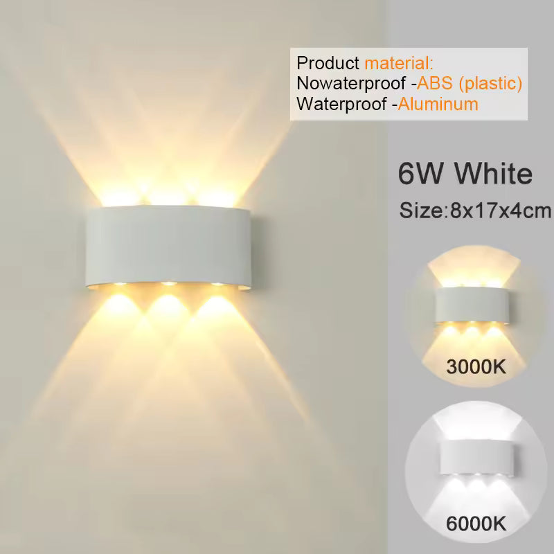 Modern LED Wall Sconce – Up & Down Indoor/Outdoor Wall Light for Living Room, Hallway, Bedroom