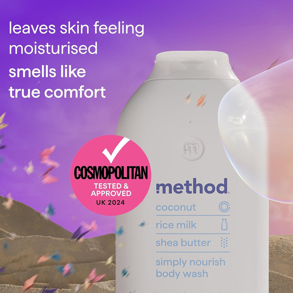 Method Simply Nourish Body Wash – Coconut, Rice Milk & Shea Butter Shower Gel (532ml)