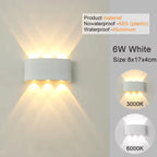 Modern LED Wall Sconce – Up & Down Indoor/Outdoor Wall Light for Living Room, Hallway, Bedroom