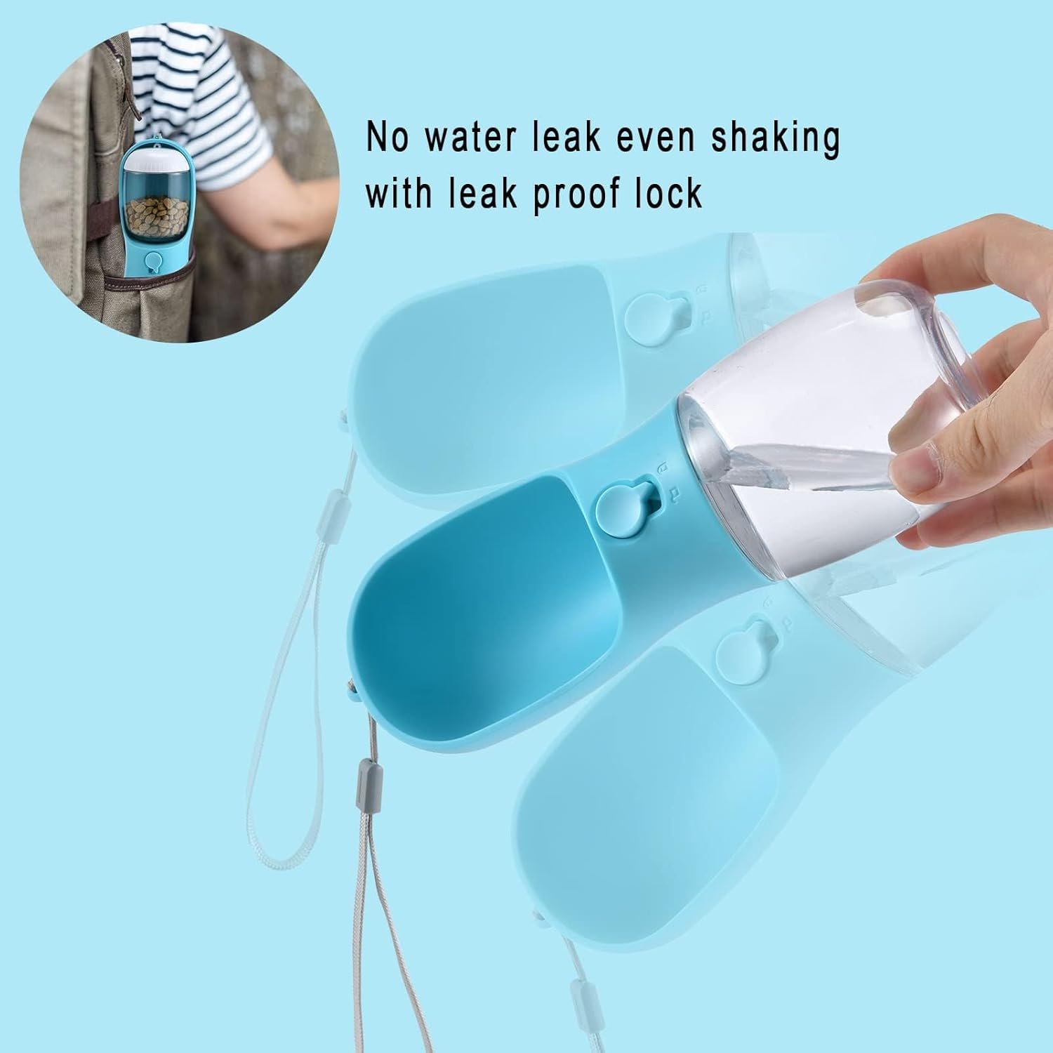 All-in-One Dog Travel Bottle – Water + Food Dispenser for Mess-Free Adventures