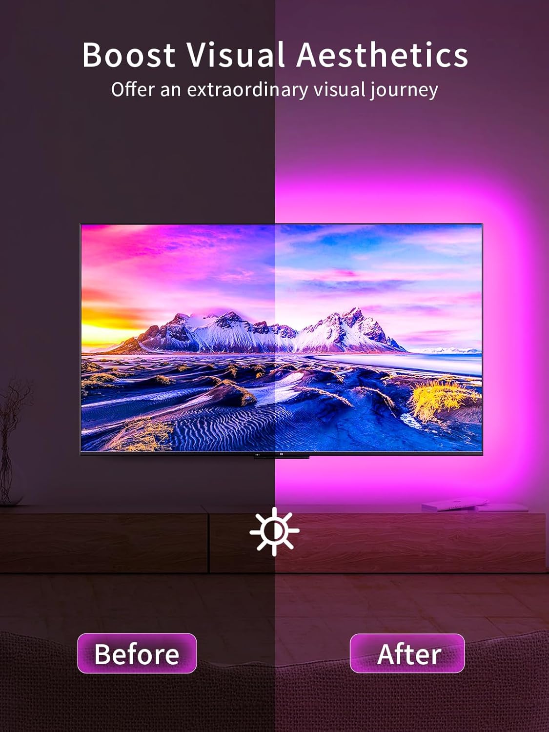 GlowSync RGB TV LED Lights – Music Reactive (4m)