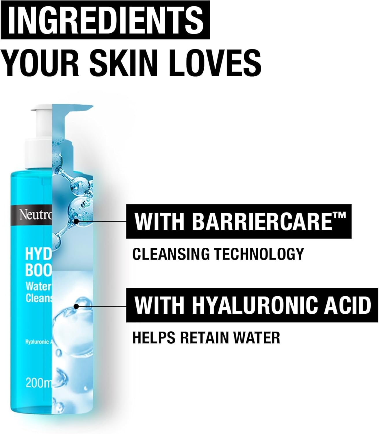 Neutrogena Hydro Boost Water Gel Cleanser – Hyaluronic Acid Hydrating Face Wash (200ml)