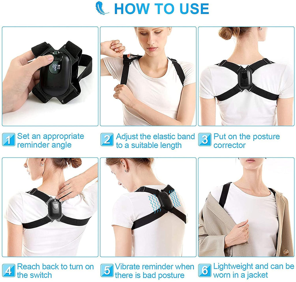 Smart Posture Corrector with Vibration Reminder – Adjustable for Men, Women & Teens