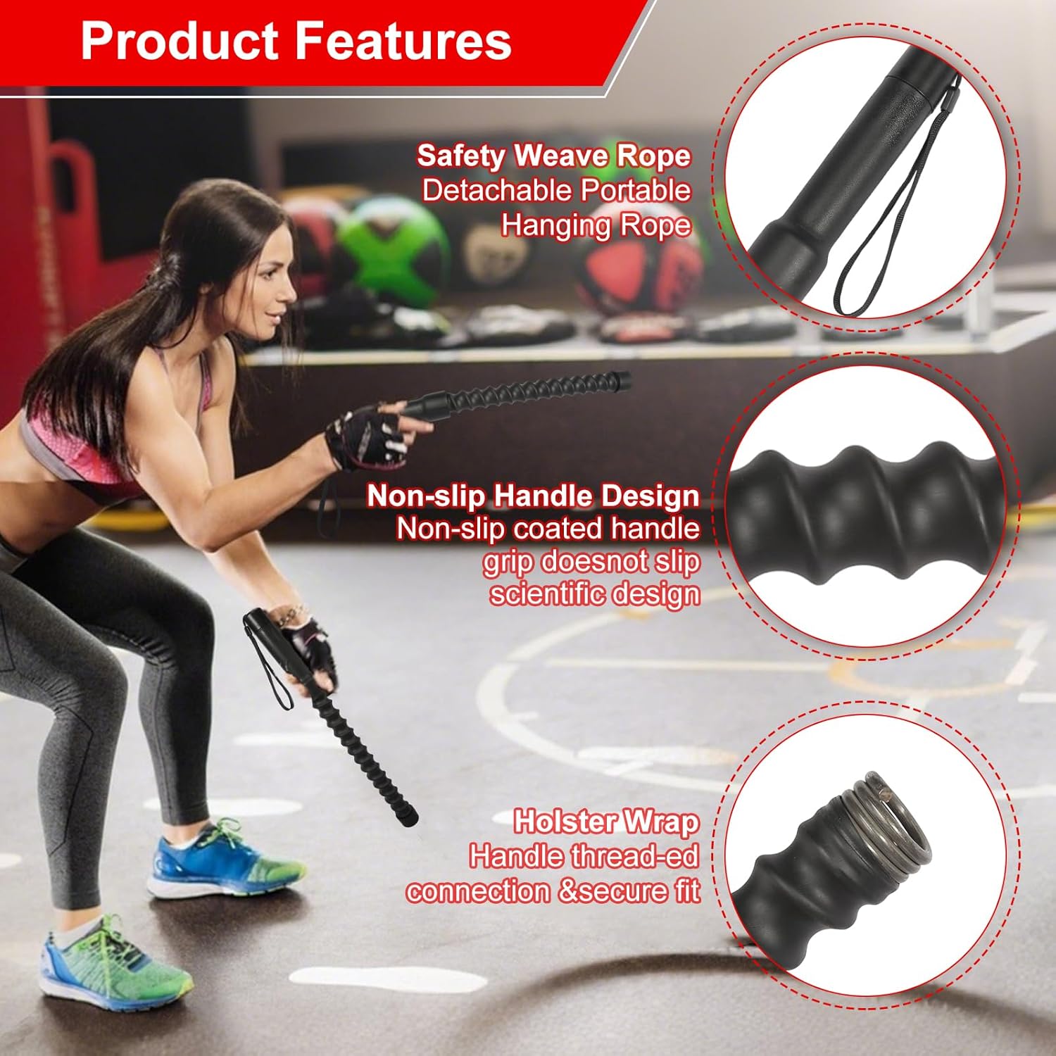 2-Pack Ropeless Weighted Battle Ropes – Portable Home & Outdoor Workout