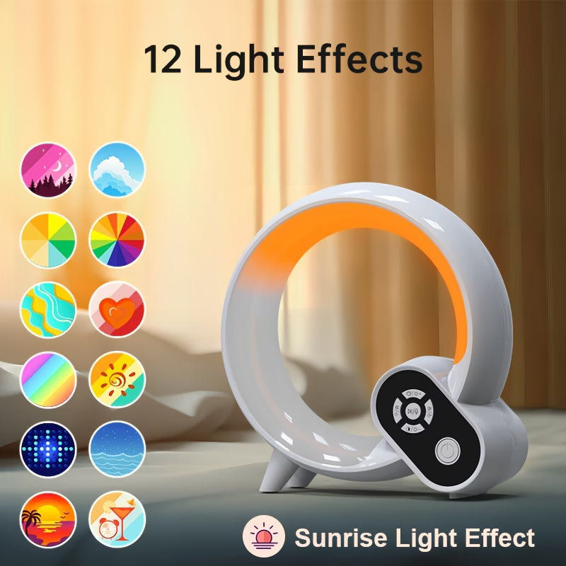 Sunset Wake-Up Light with White Noise Sleep Aid – Glow-in-the-Dark Bedside Lamp for Deep Sleepers, Kids & Adults