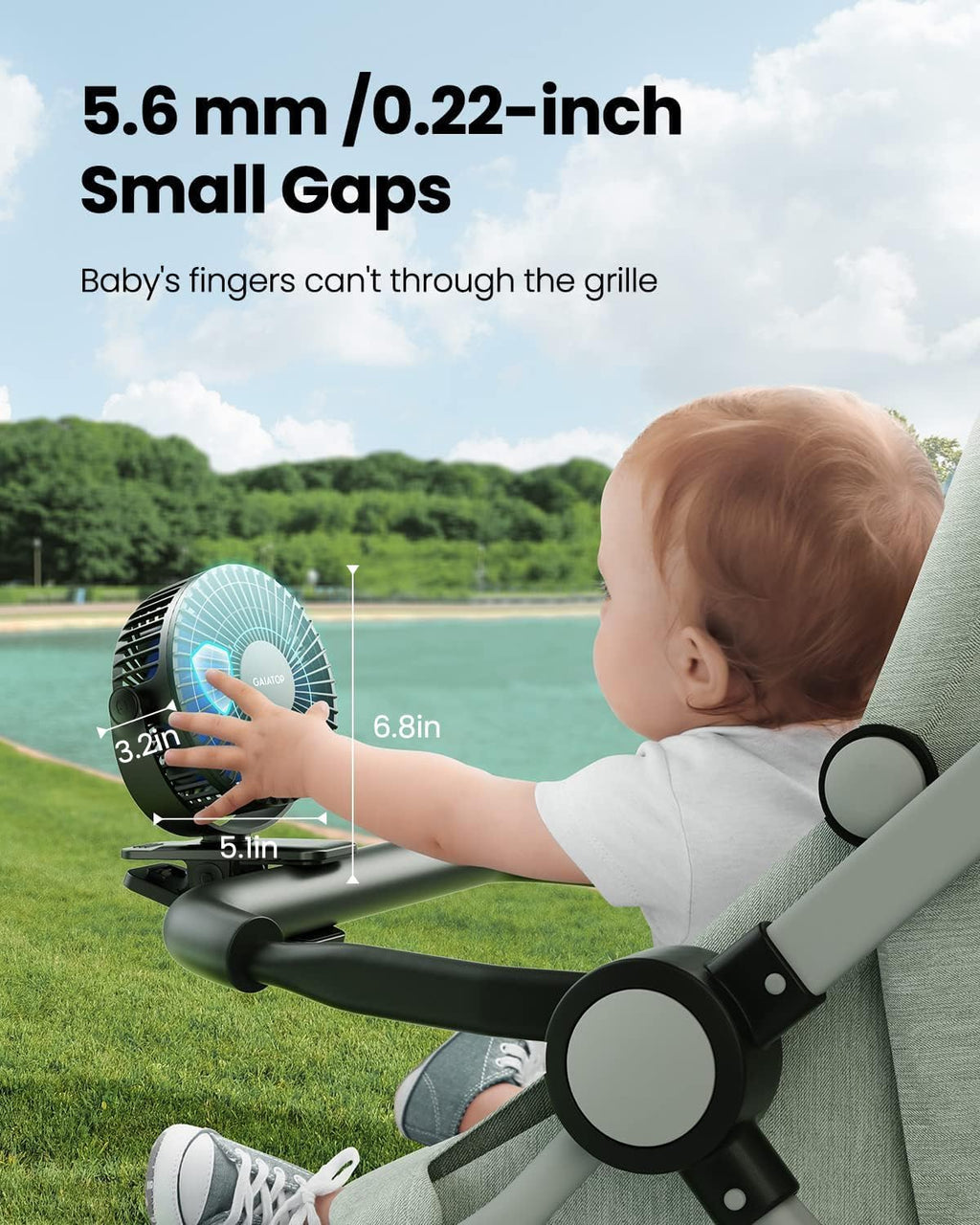 Gaiatop Portable Clip-On Fan – Rechargeable 3-Speed 360° Personal Cooling Fan