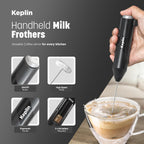 Keplin Handheld Milk Frother – Electric Coffee Whisk