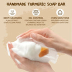 2PCS Turmeric & Kojic Acid Soap Bars – Dark Spot & Acne Remover with Foaming Nets
