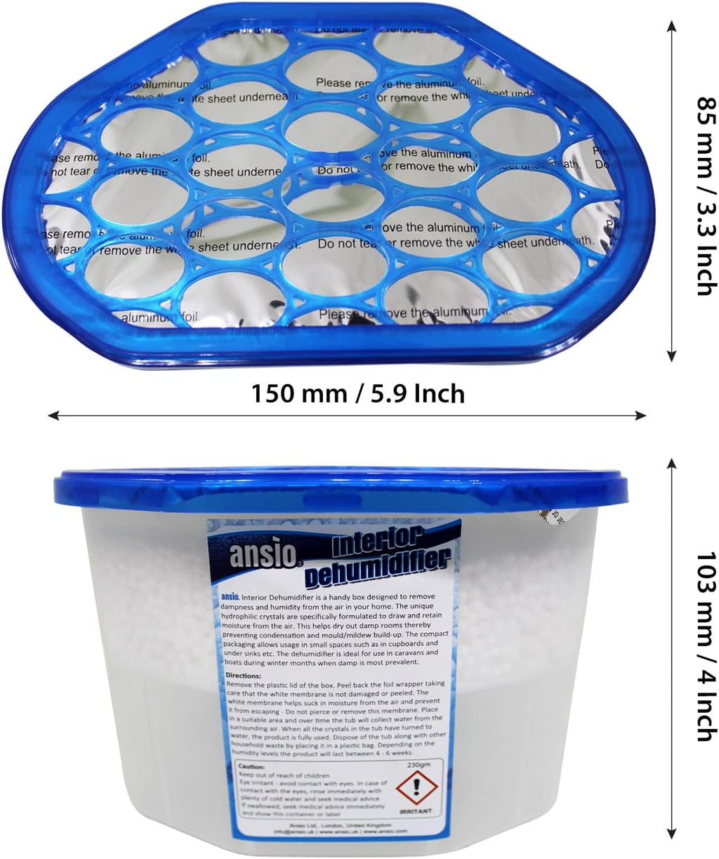 ANSIO Disposable Dehumidifier Moisture Absorber – Pack of 10