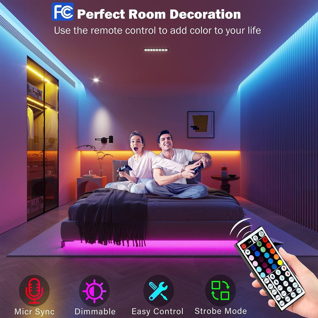 30M Bluetooth RGB LED Strip Lights with Music Sync