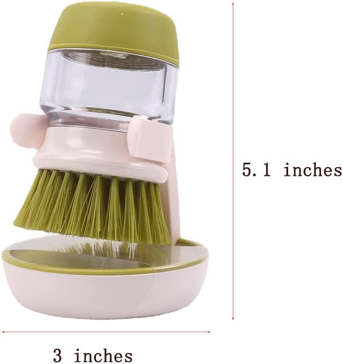 Soap Dispensing Dish Brush with Drip Holder