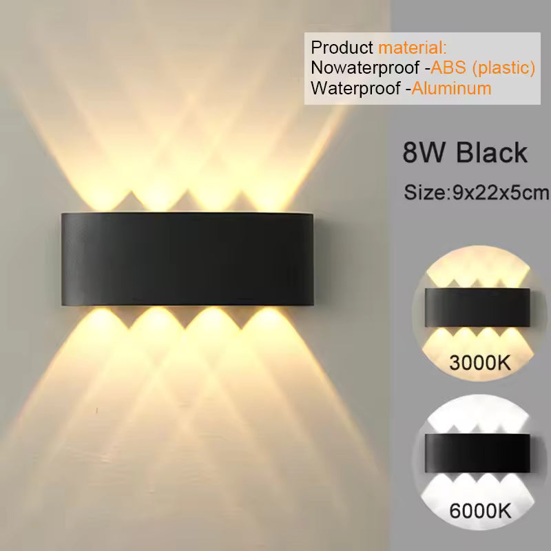 Modern LED Wall Sconce – Up & Down Indoor/Outdoor Wall Light for Living Room, Hallway, Bedroom