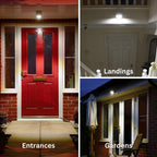 Auraglow Motion Sensor LED Wall Light – Black