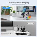 C-Shape RGB LED Night Lamp with Wireless Charging, 15W Fast Charger & Smart Bluetooth Speaker – Music Visualization Sleep Light for iPhone, iWatch, AirPods, and Home Desk
