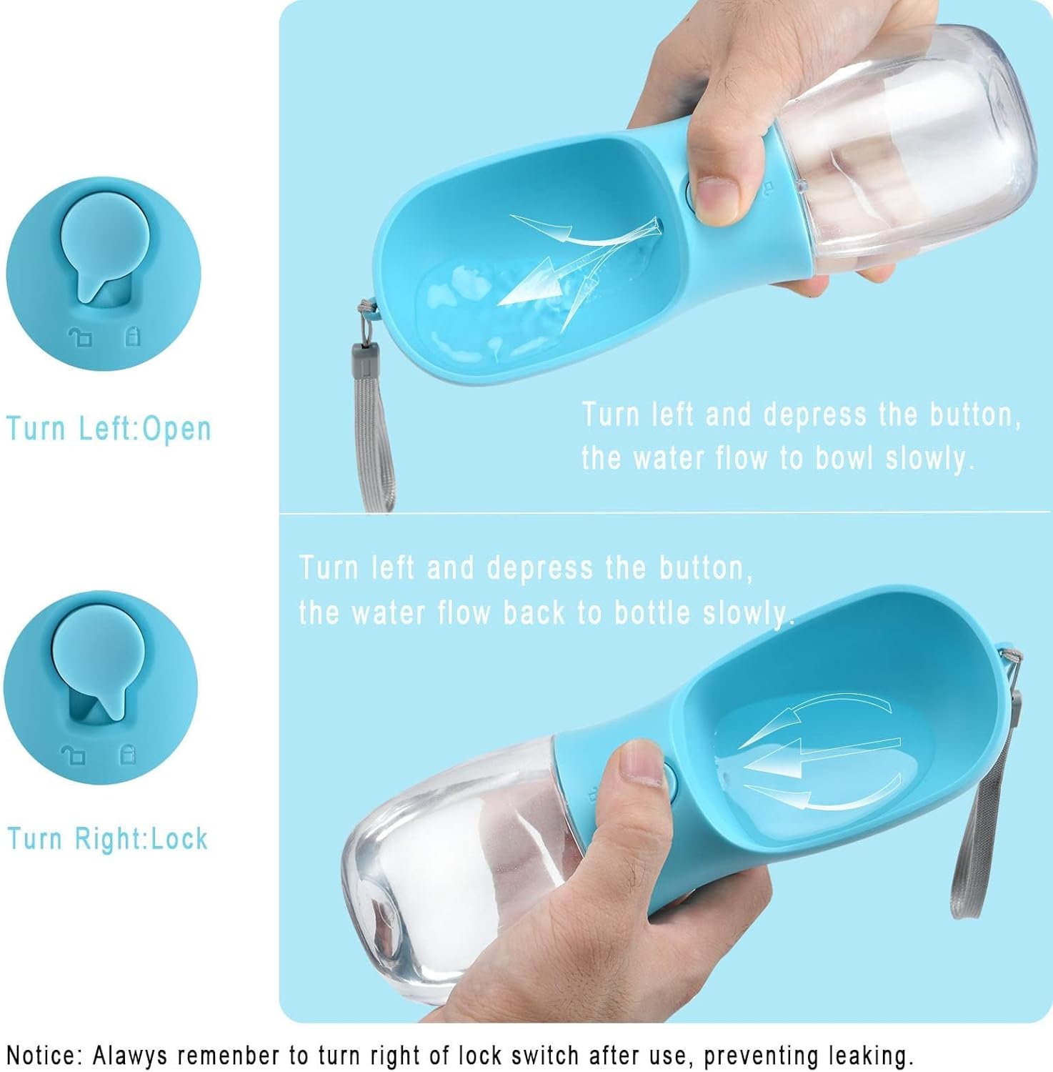 All-in-One Dog Travel Bottle – Water + Food Dispenser for Mess-Free Adventures