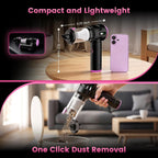 Wansimoo 25000PA Handheld Car Vacuum – Foldable Cordless Mini Cleaner with Digital Display & One-Touch Dust Removal (Purple)