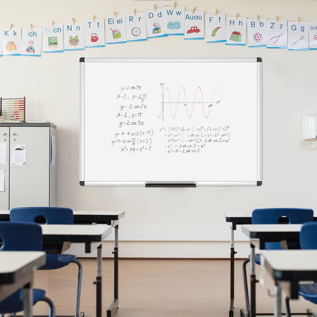 Magnetic Whiteboard 90×60cm – Aluminium Frame