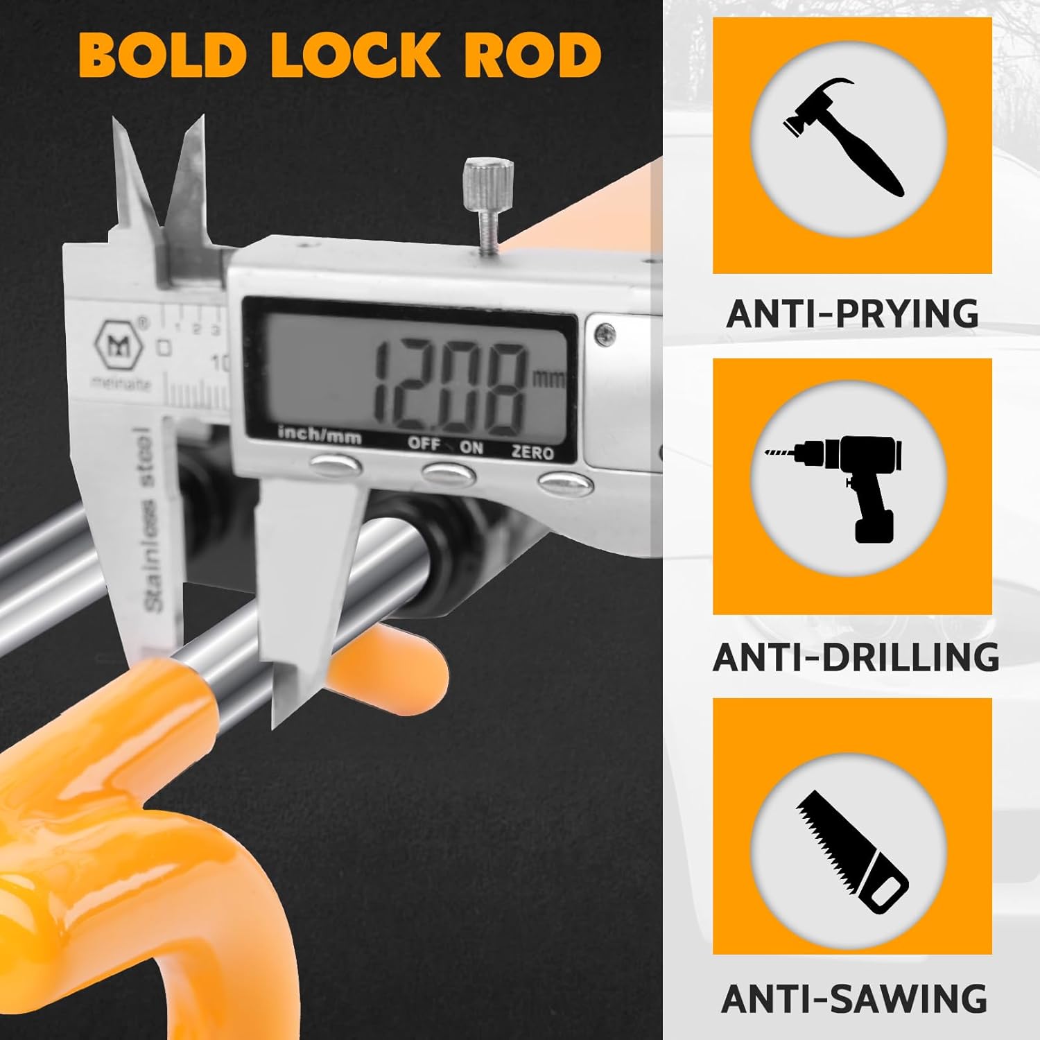 Heavy Duty Twin Bar Steering Wheel Lock – Universal Anti-Theft (3 Keys)