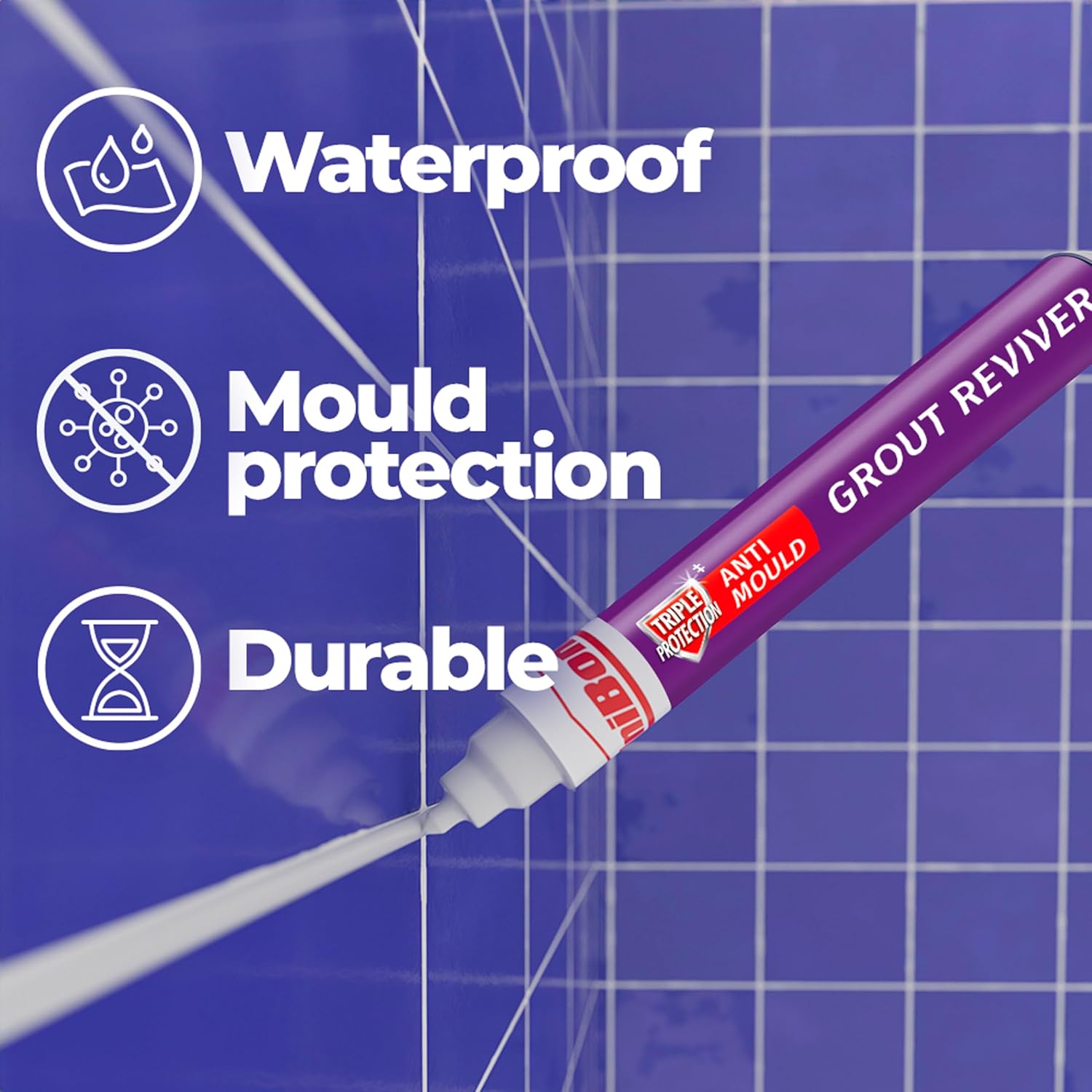 Unibond White Grout Reviver Pen – Tile Joint Whitener 7ml