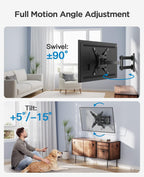 PERLESMITH TV Wall Bracket – Swivel Tilt Mount 13–42"