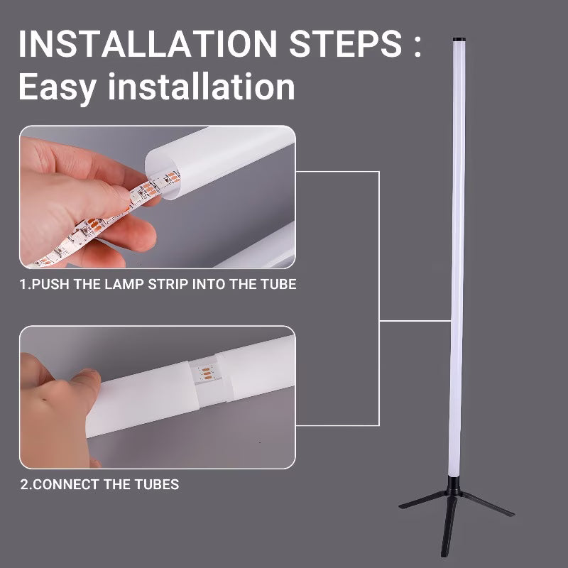 Smart RGB Corner Floor Lamp with App Control & Music Sync – Dimmable LED Ambient Light for Bedroom, Gaming & Modern Home Decor