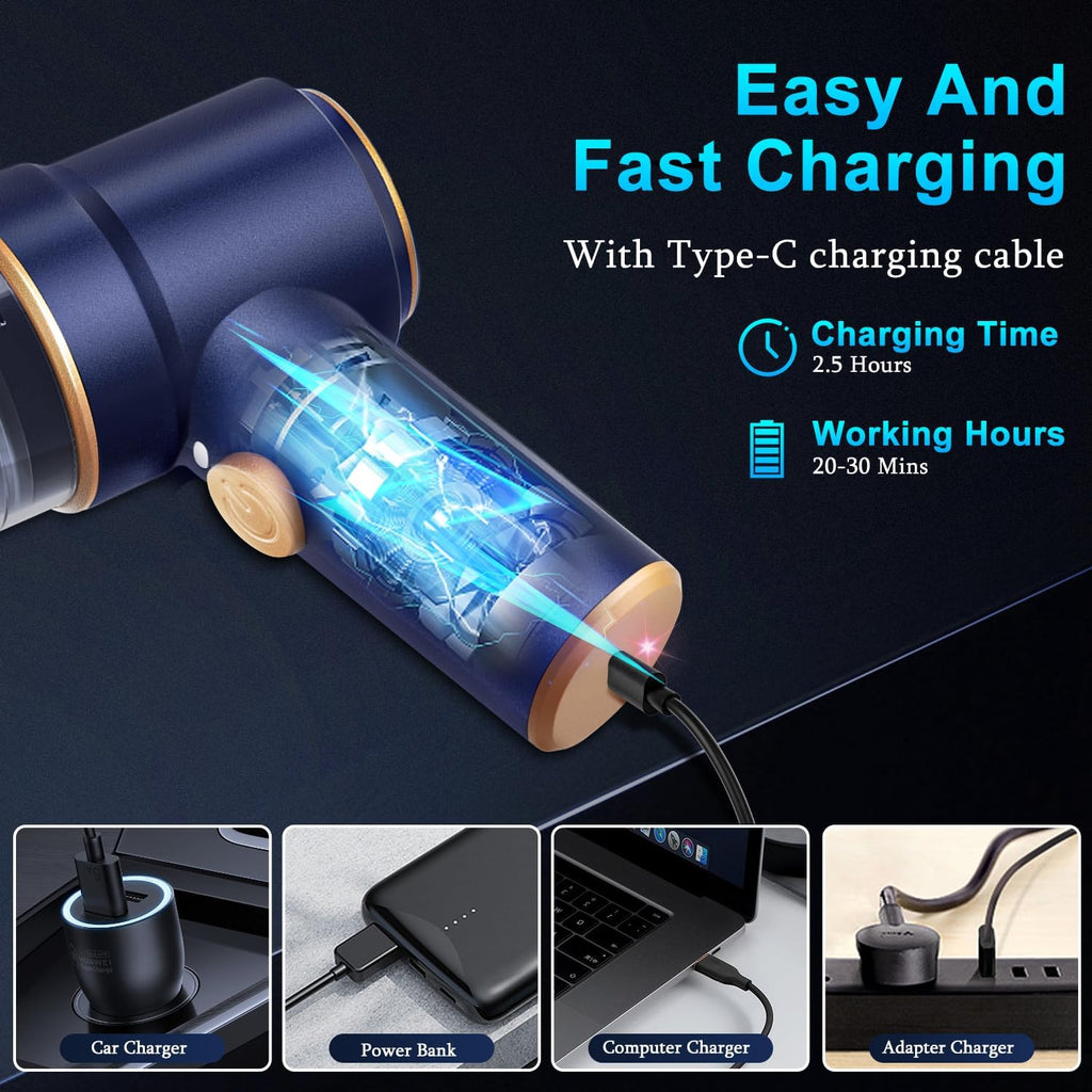 KMM 9000Pa Handheld Car Vacuum & Air Duster – High-Power LED Cleaner with Multi-Nozzles for Car, Home & Pets