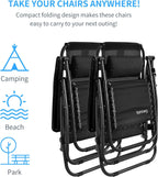 Rainberg Zero Gravity Lounger Chair – Outdoor Folding Recliner with Cushion & Cup Holder (2-Pack)