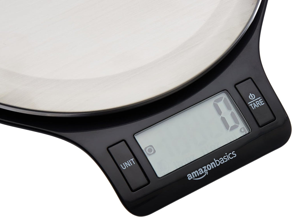 Digital Kitchen Scale (11 lb, Black & Steel)