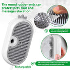 Rechargeable Cat & Pet Steam Brush – Self-Cleaning Slicker Comb for Cats, Dogs & Rabbits