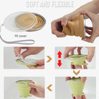 ddLUCK Silicone Foldable Cups – 2 Pack, BPA-Free Collapsible Travel Mugs with Sealing Lids