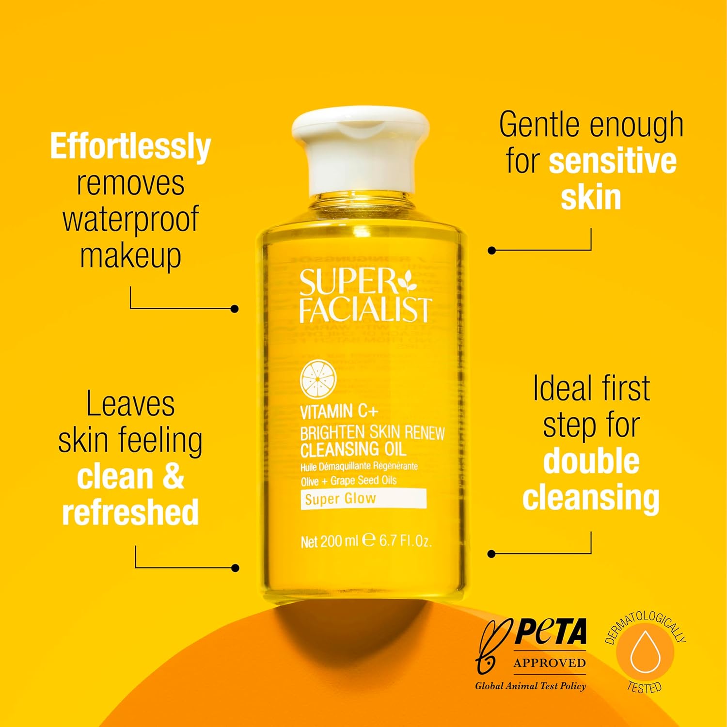 Super Facialist Vitamin C Cleansing Oil – Gentle Makeup Remover (200ml)