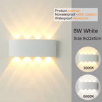 Modern LED Wall Sconce – Up & Down Indoor/Outdoor Wall Light for Living Room, Hallway, Bedroom