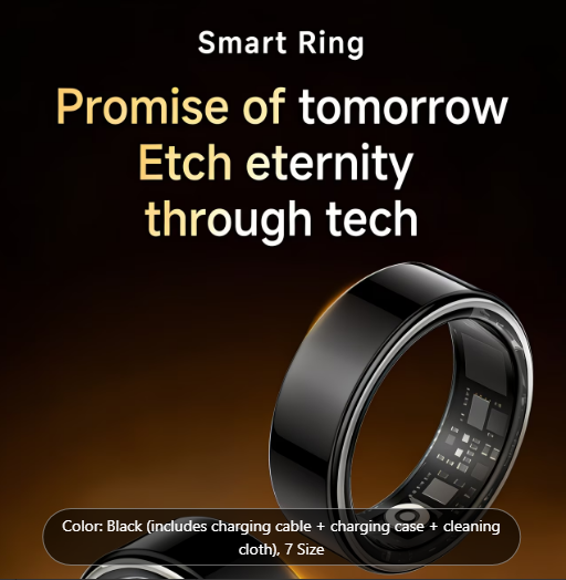 Smart Ring Health Tracker - Heart Rate, Sleep, Blood Oxygen, Pedometer, Calories, Step Counter