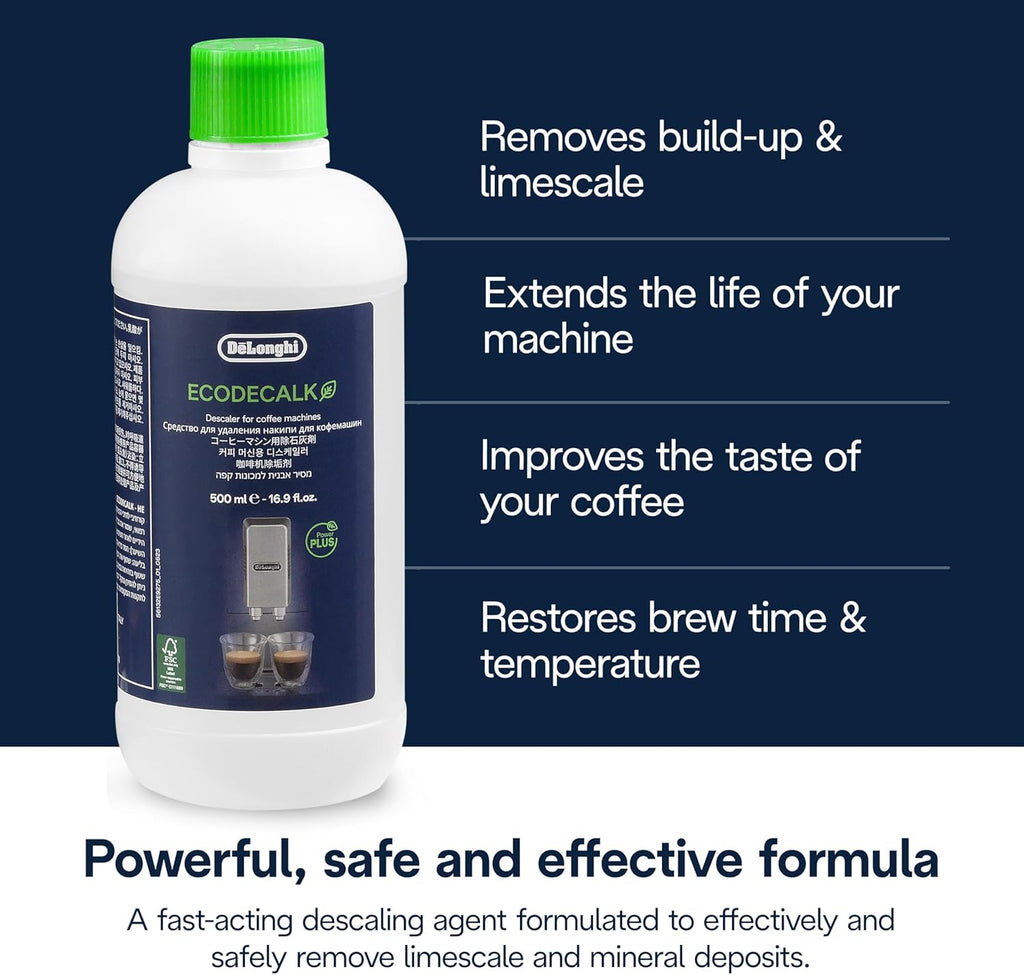 De'Longhi EcoDecalk Coffee Machine Descaler 500ml (5 Doses)