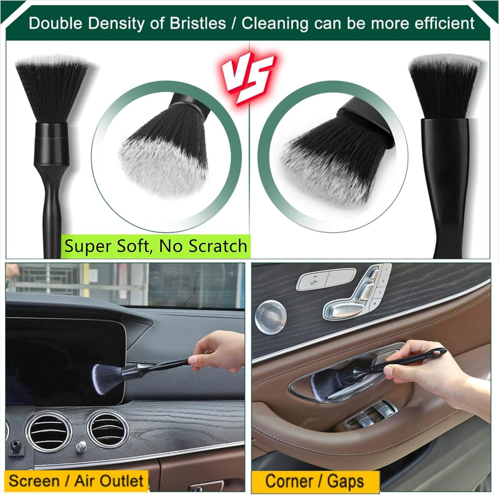 Car Interior Cleaning Kit – Duster Brush & Gel Putty Set for Dashboard, Vents & Detailing