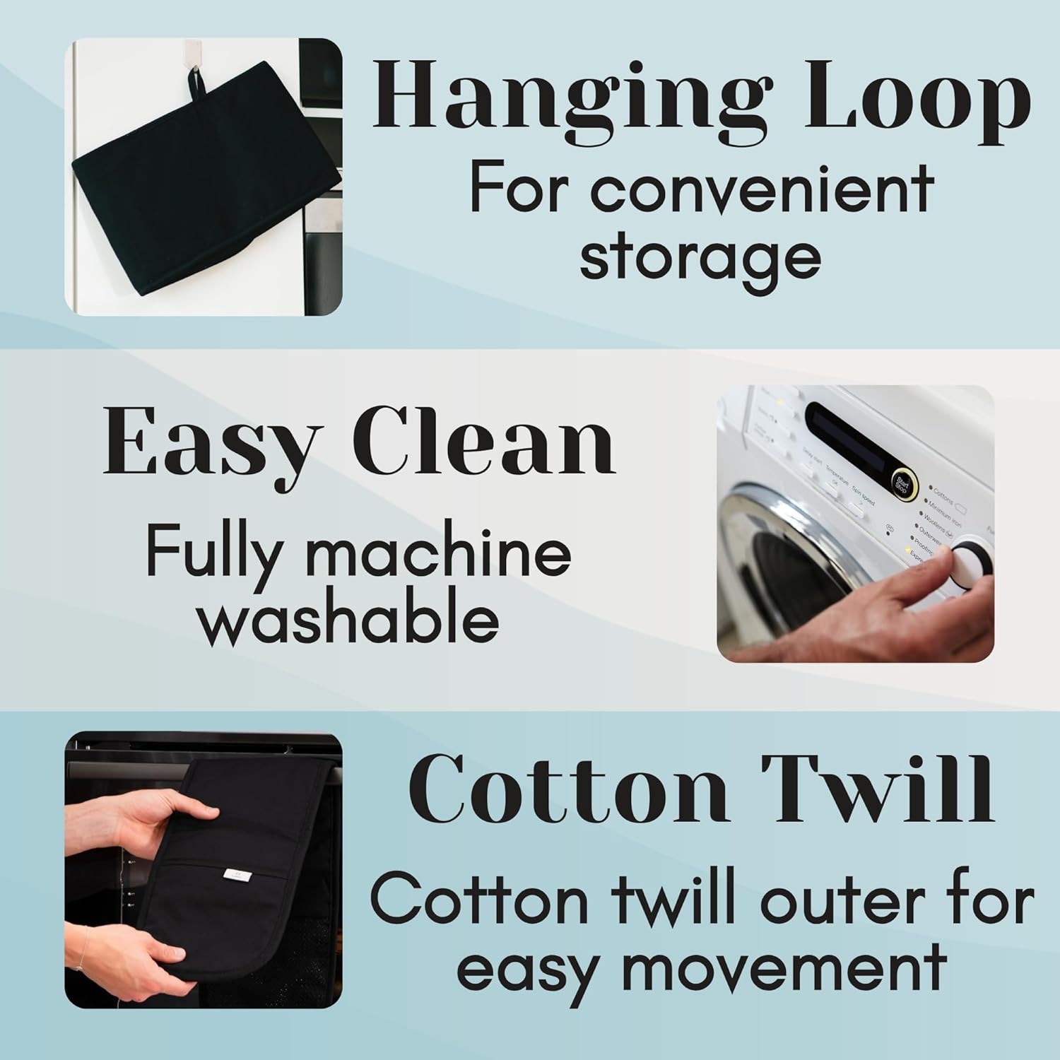Laffair Double Oven Gloves – Heat Resistant Silicone Grip