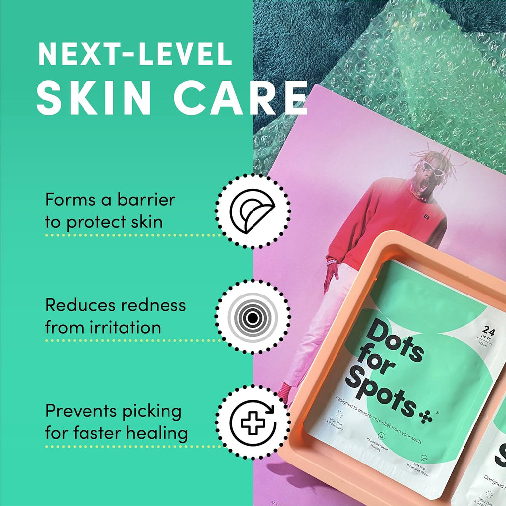 Dots for Spots Acne Patches – 60 Hydrocolloid Pimple Stickers, Fast-Acting & Vegan