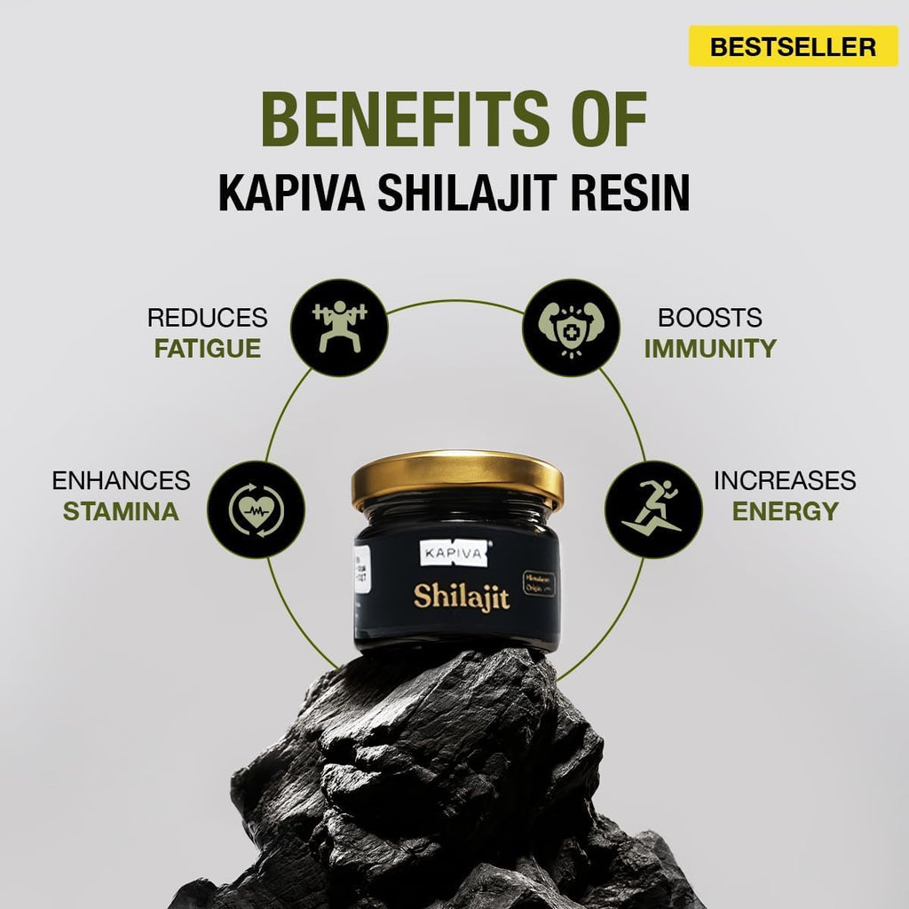 Kapiva Himalayan Shilajit Resin – Pure Ayurvedic Energy & Stamina Booster (30g, 250mg/Serving)