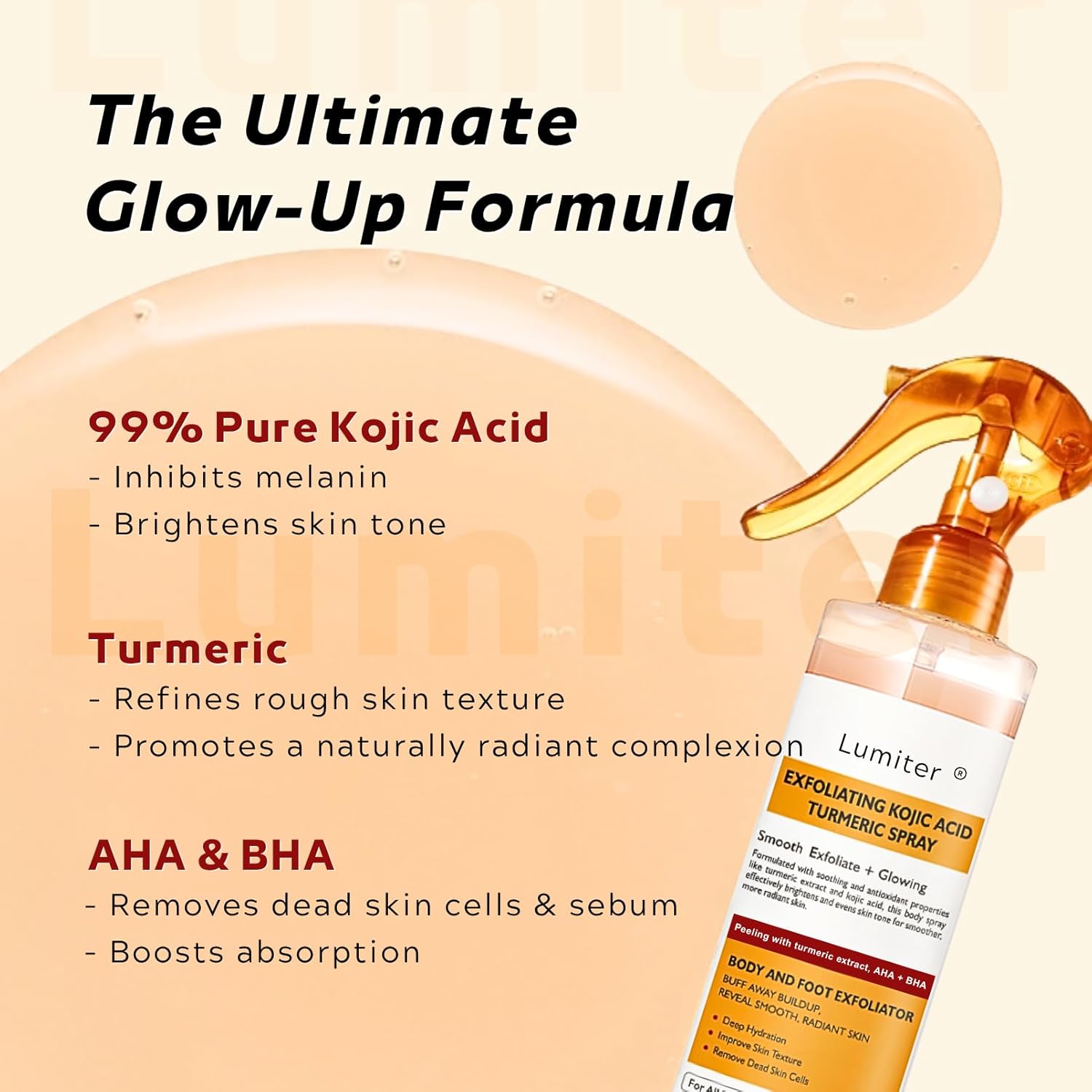 Turmeric & Kojic Acid Peel Spray 200ml – Smooth, Bright & Hydrated Skin