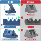 KDD Foldable Tablet Pillow Stand – Soft Lap & Bed Holder with Pocket