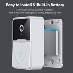 Wireless Video Doorbell Camera, 1080P Smart Video Doorbell with Chime, 2-Way Audio Night Vision with Chime Receiver for Home Security, 2.4 GHz WiFi Door Camera, Easy Setup, Adjustable