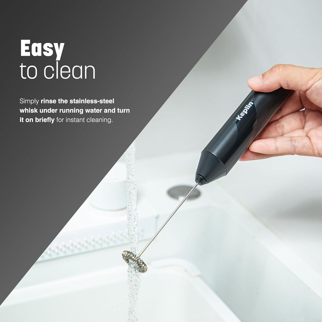 Keplin Handheld Milk Frother – Electric Coffee Whisk